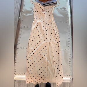 Meshki Cream and Black Polka Dot Midi Dress